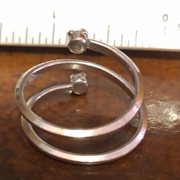 Double Cubic Zirconia & Silver Ring - Picture 3 of 4